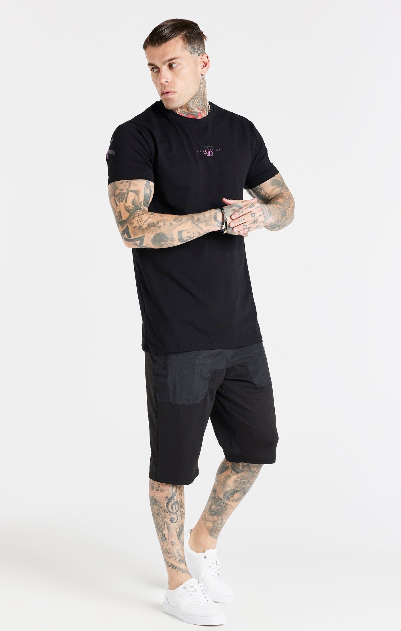 Black Back Print T-Shirt sold by Siksilk product image thumbnail 3