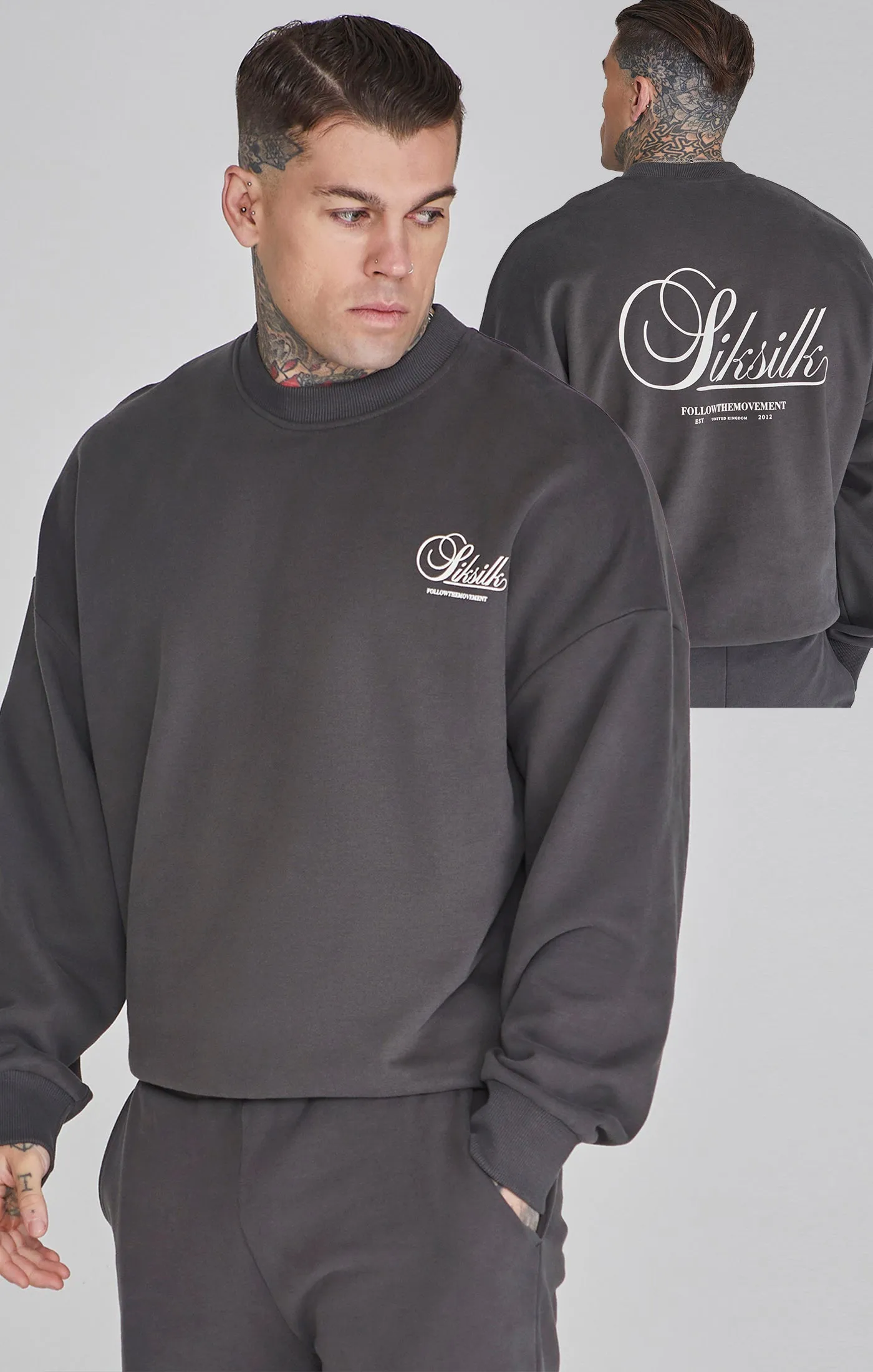 Grey Graphic Sweater sold by Siksilk