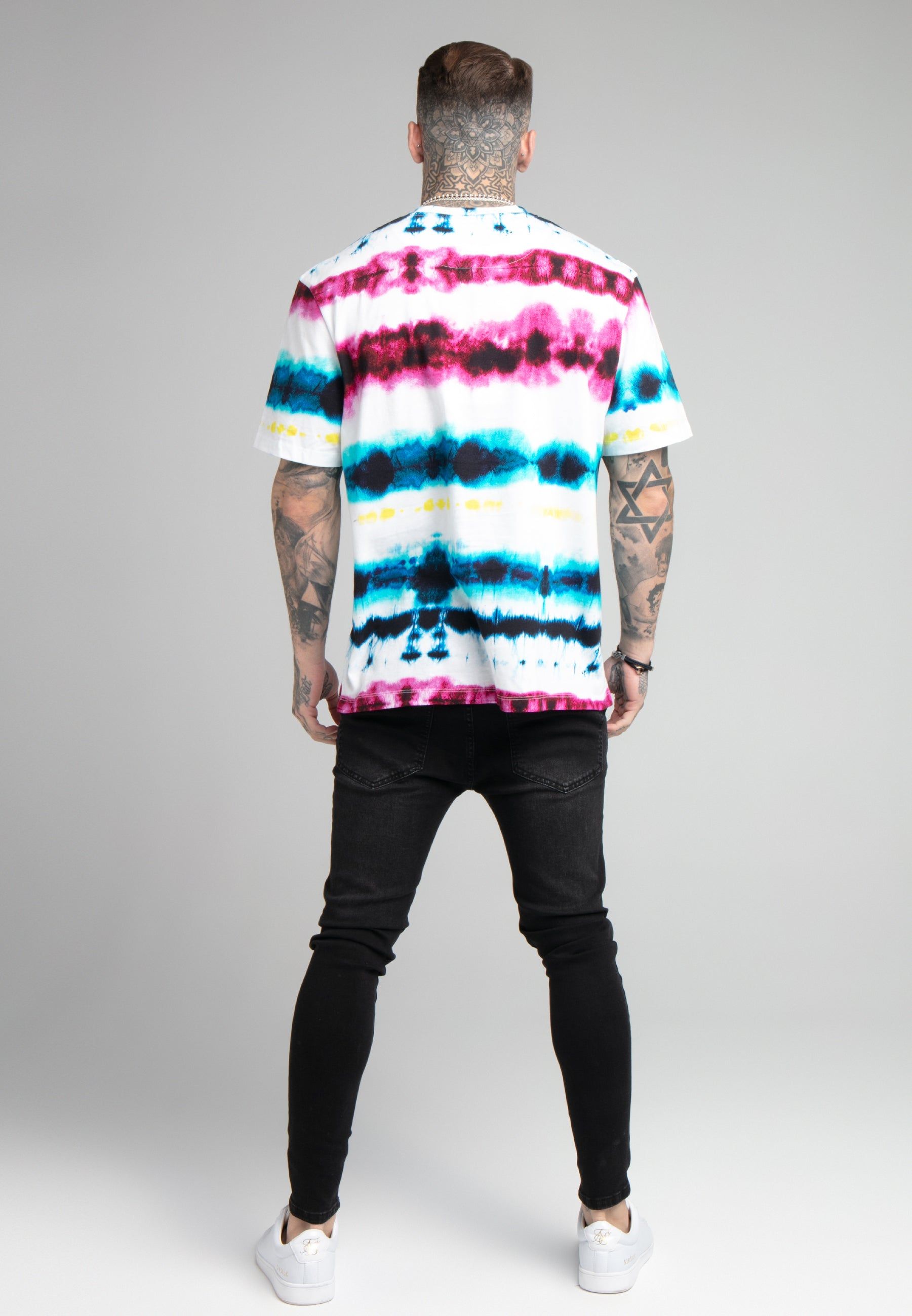 White Tie Dye Rhinestone Oversized T-Shirt sold by Siksilk product image thumbnail 5