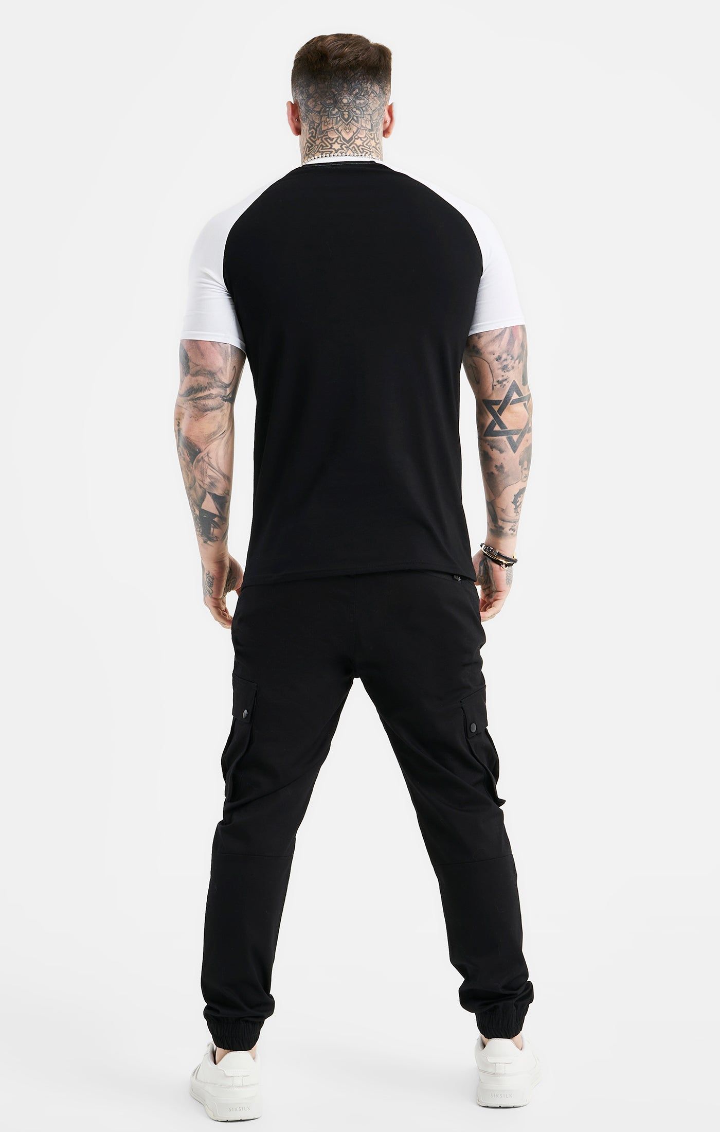Black Raglan Muscle Fit T-Shirt sold by Siksilk product image thumbnail 5