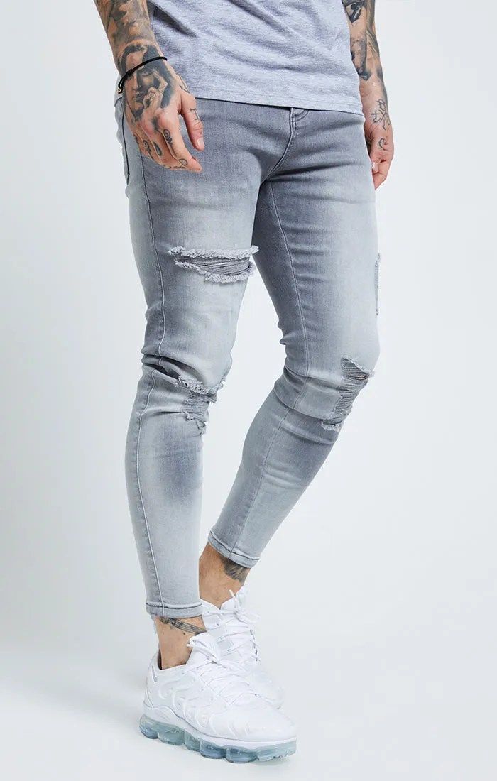 Grey Essential Distressed Skinny Jean sold by Siksilk product image thumbnail 2