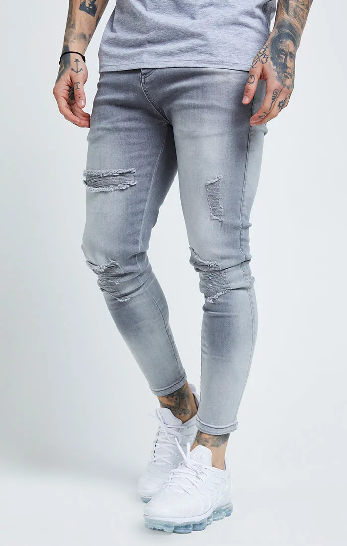 Grey Essential Distressed Skinny Jean sold by Siksilk