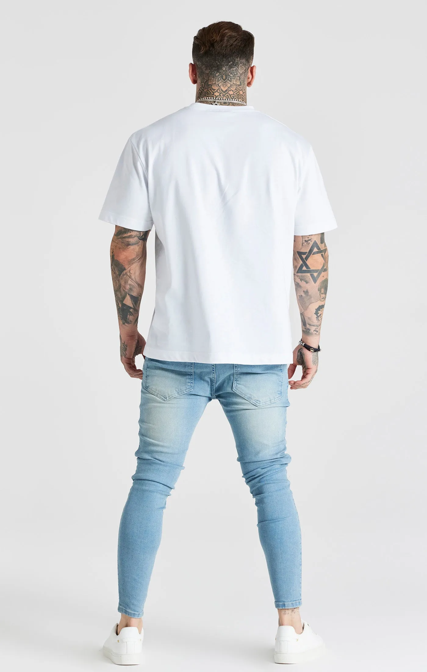 Blue Washed Essential Distressed Skinny Jean sold by Siksilk product image thumbnail 5