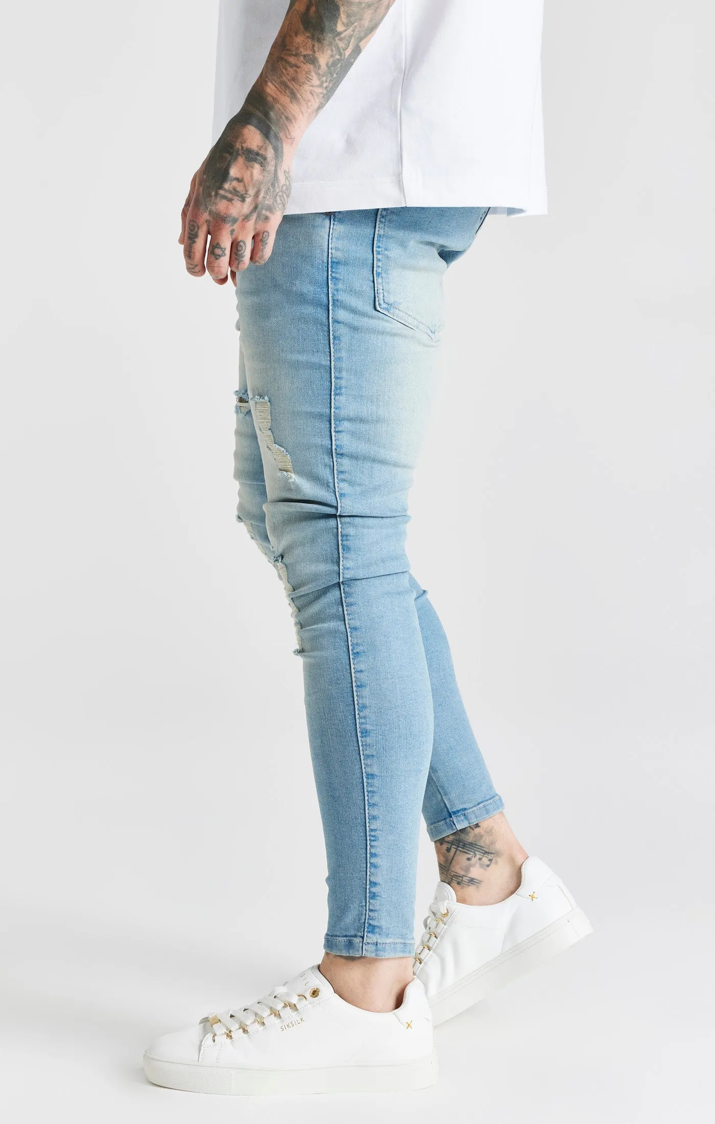 Blue Washed Essential Distressed Skinny Jean sold by Siksilk product image thumbnail 2