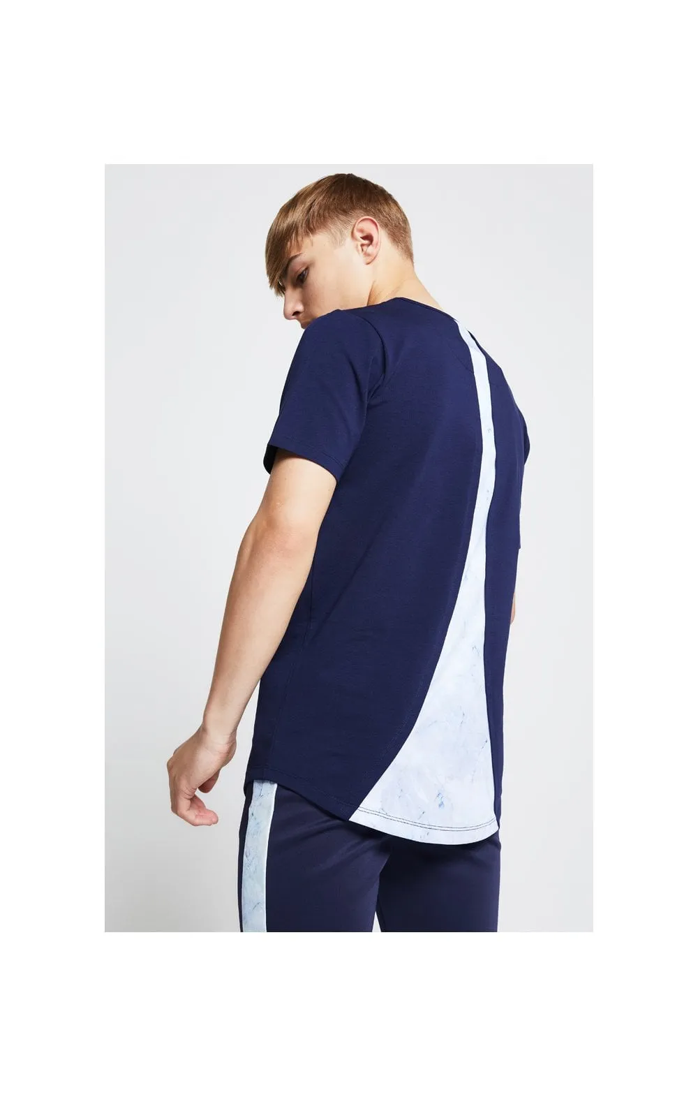 Illusive London Marble Racer Back Tee – Navy & Marble sold by Siksilk product image thumbnail 2