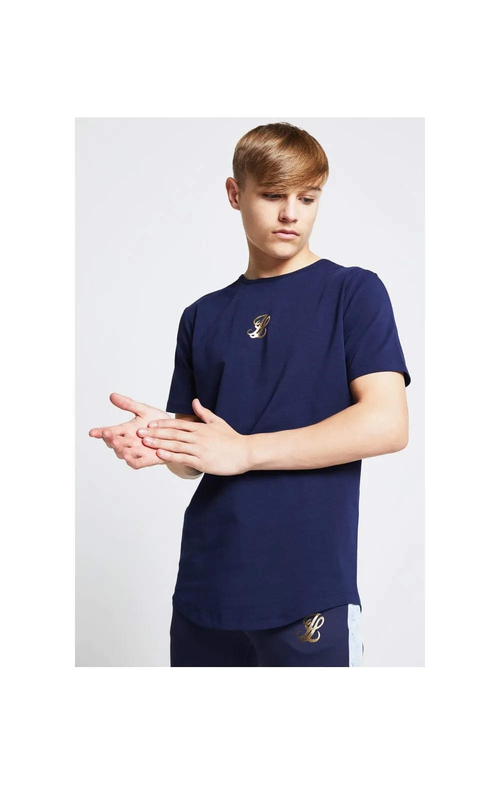 Illusive London Marble Racer Back Tee – Navy & Marble sold by Siksilk product image thumbnail 3