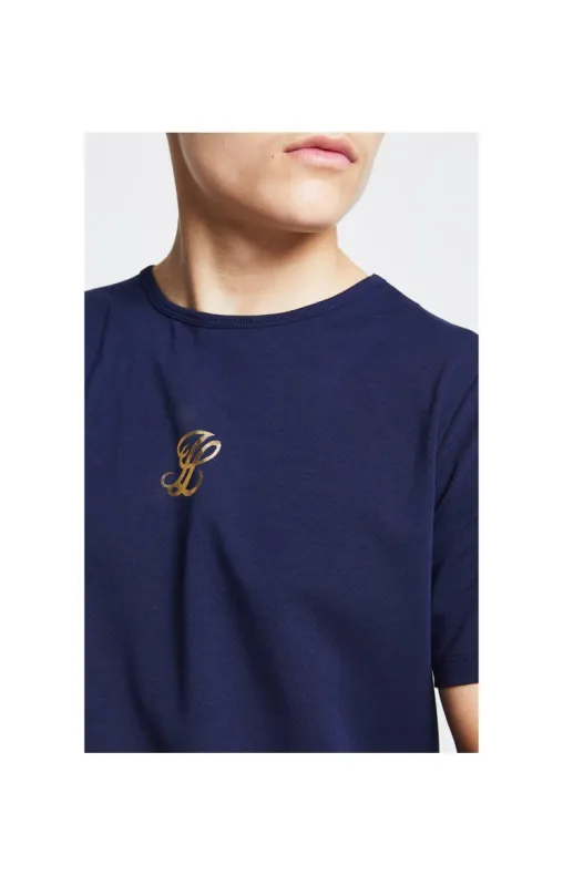 Illusive London Marble Racer Back Tee – Navy & Marble sold by Siksilk