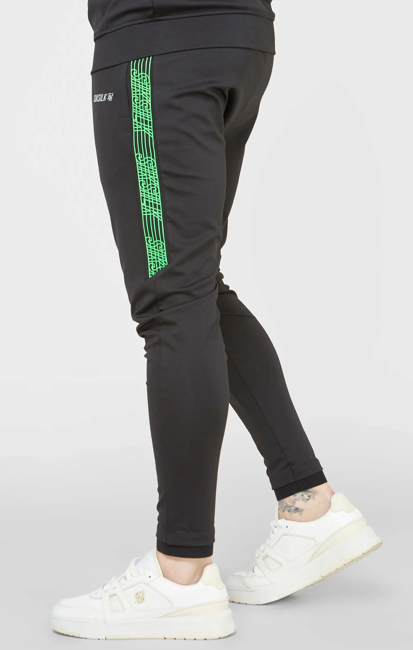 Black Sports Fitted Panel Trackpant sold by Siksilk product image thumbnail 2