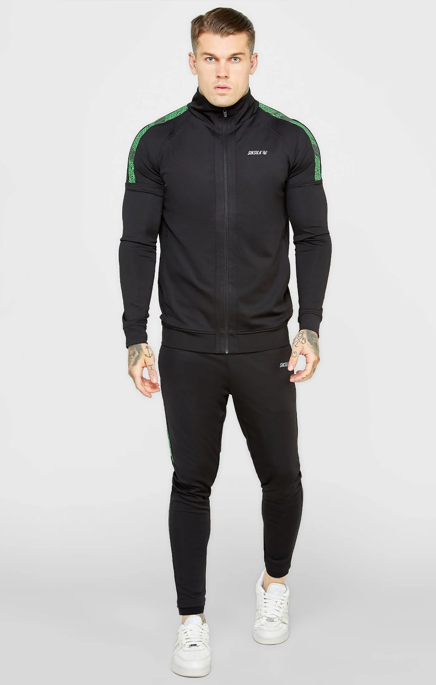 Black Sports Fitted Panel Trackpant sold by Siksilk product image thumbnail 4