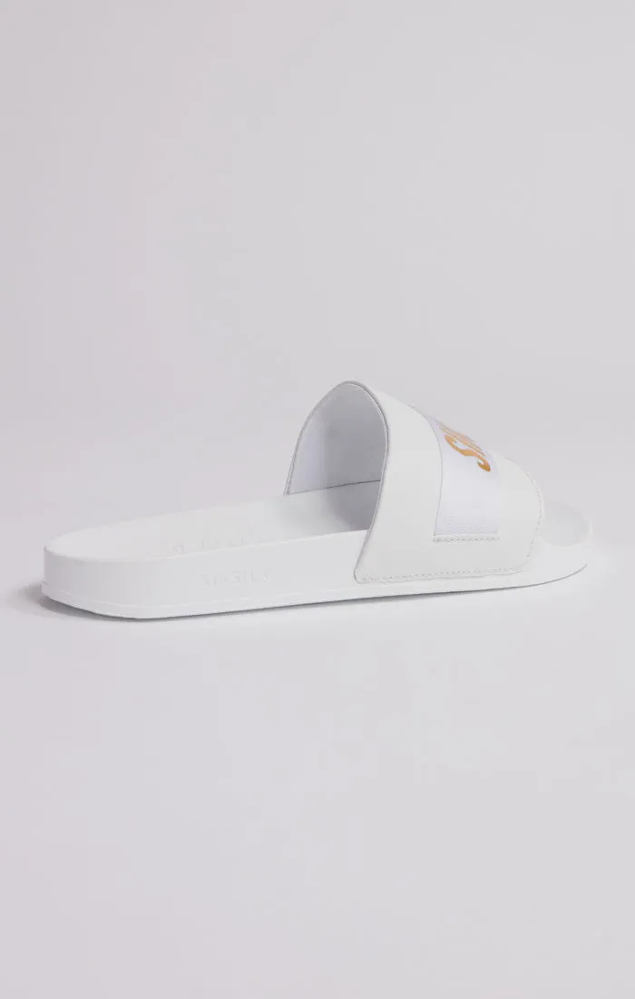 White Pool Slide With Gold Logo Strap sold by Siksilk product image thumbnail 5