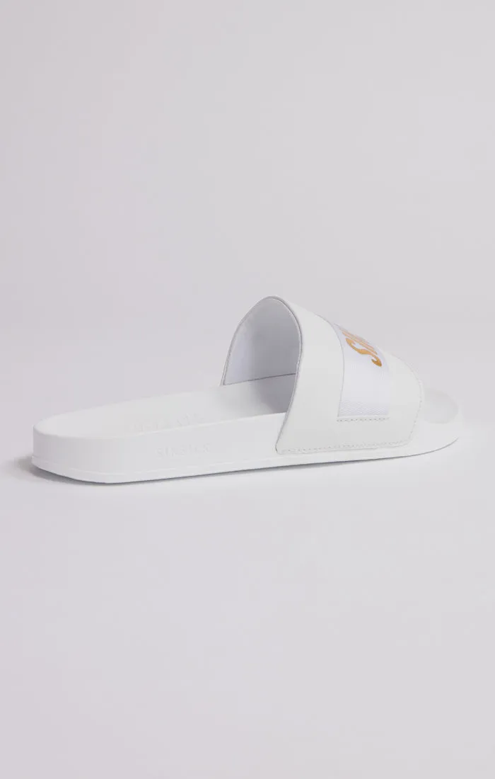 White Pool Slide With Gold Logo Strap sold by Siksilk product image thumbnail 2