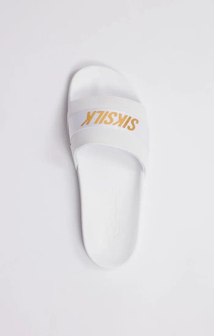 White Pool Slide With Gold Logo Strap sold by Siksilk product image thumbnail 4