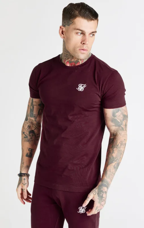 Burgundy Muscle Fit T-Shirt sold by Siksilk