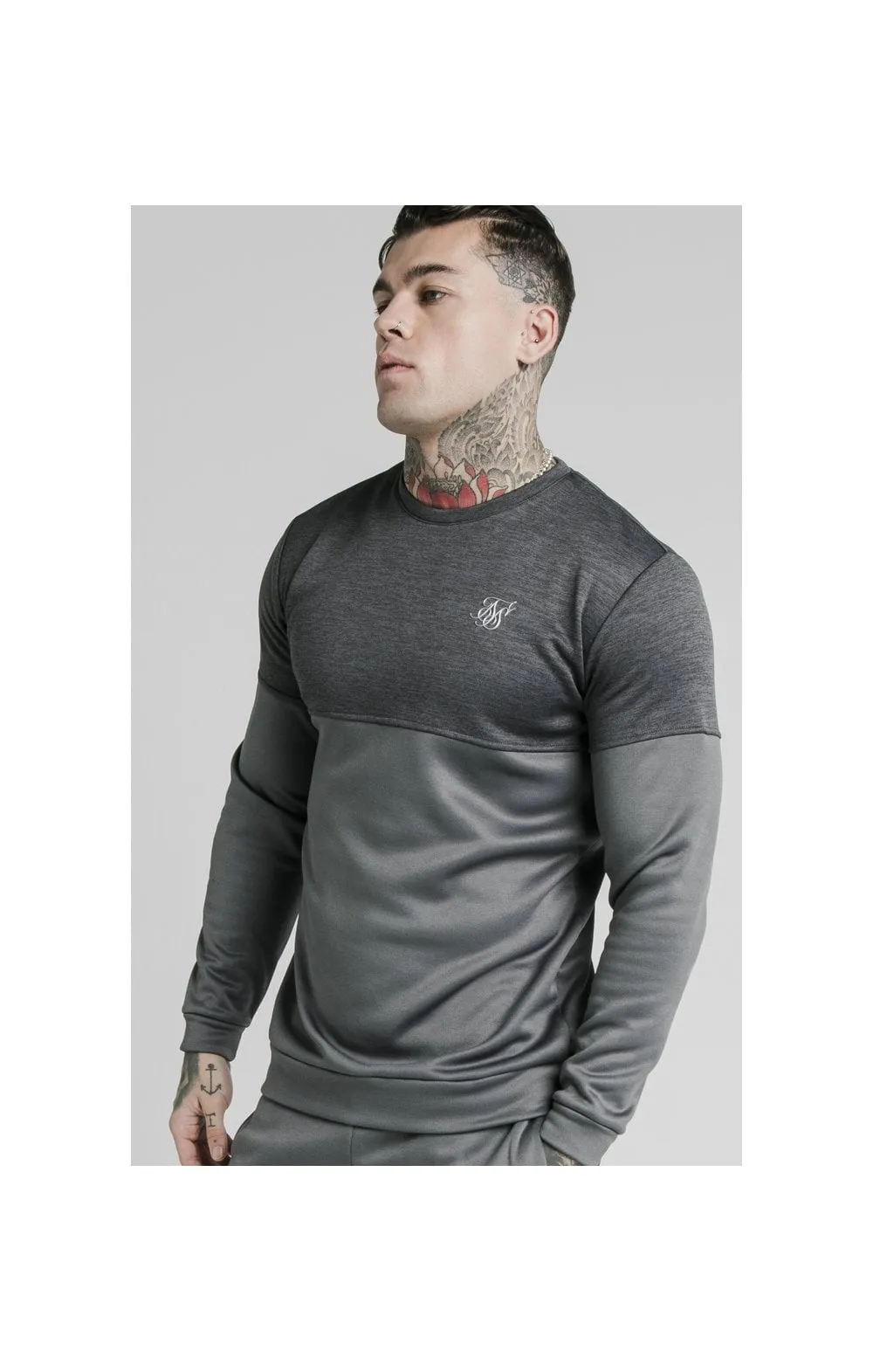 SikSilk Cut & Sew Sweater - Grey sold by Siksilk