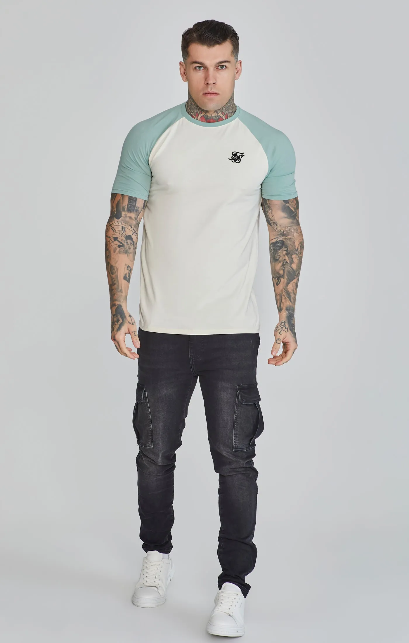 Ecru Green Raglan T-Shirt sold by Siksilk product image thumbnail 2