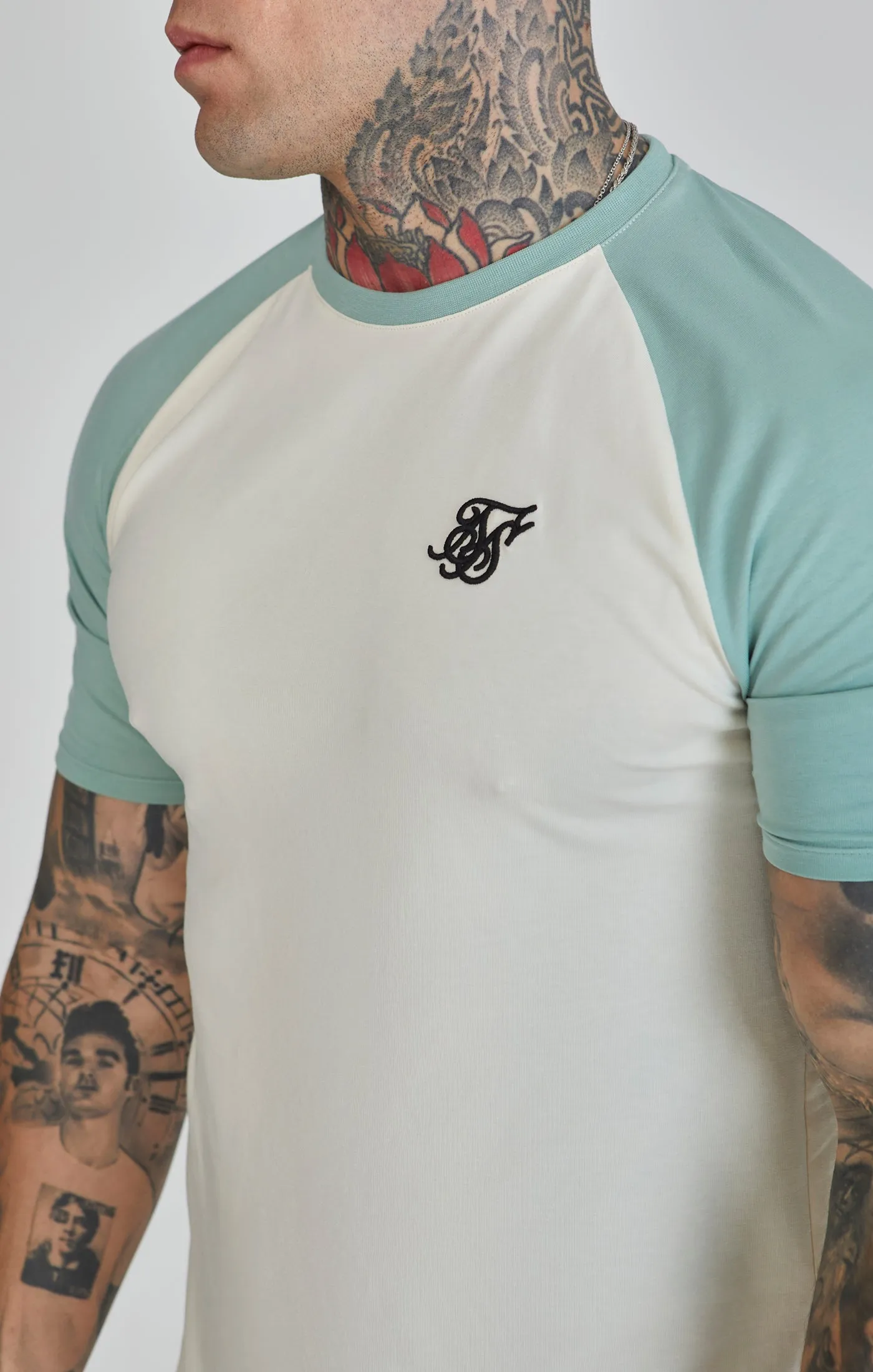 Ecru Green Raglan T-Shirt sold by Siksilk product image thumbnail 3