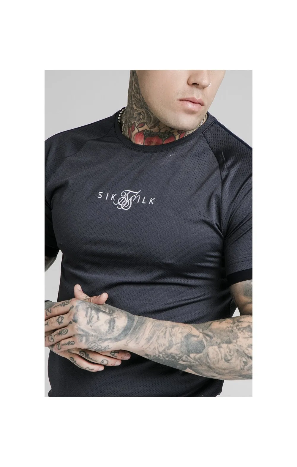 SikSilk Legacy Fade Tech Tee – Midnight Grey & Neon White sold by Siksilk product image thumbnail 2
