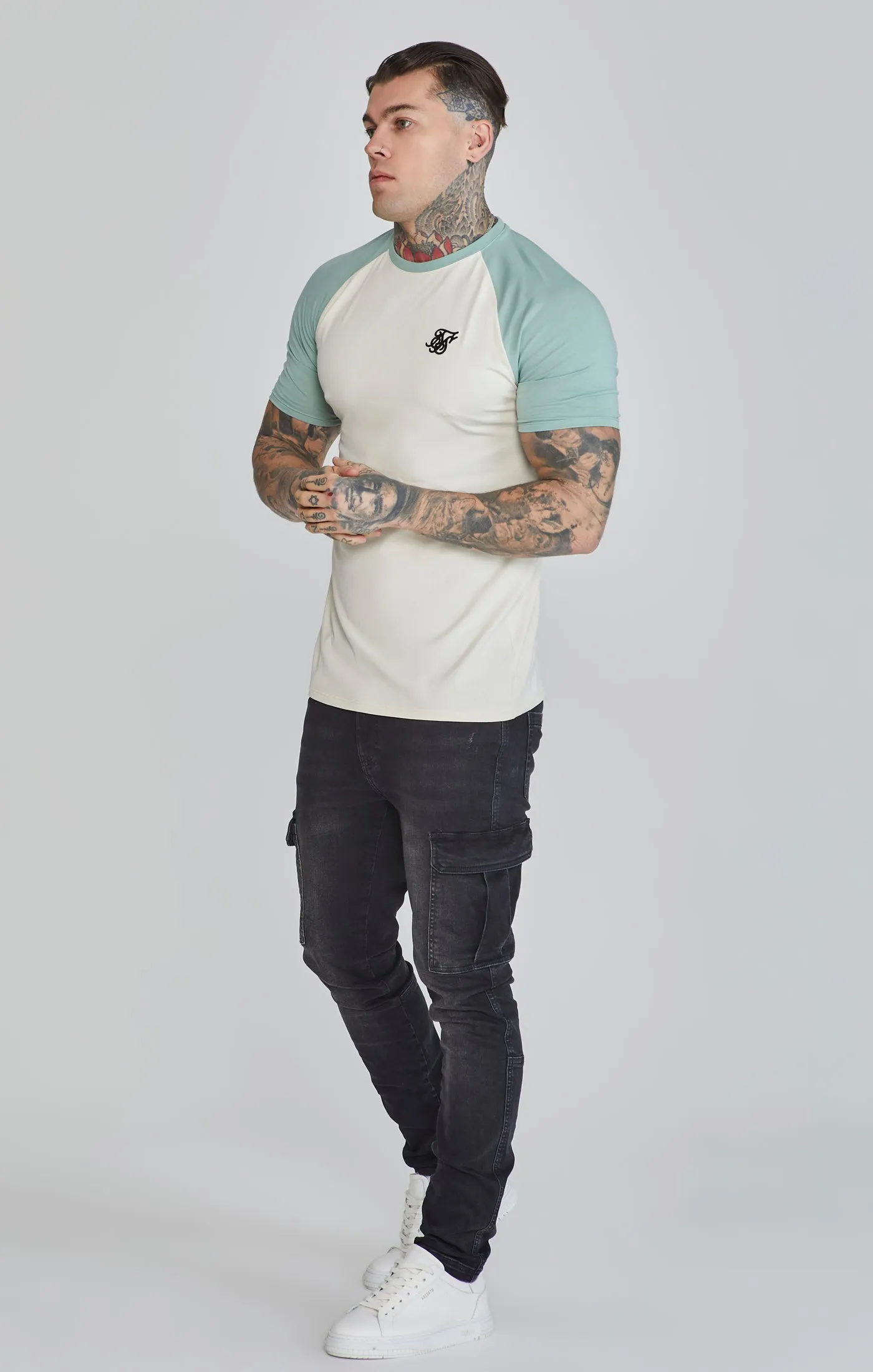 Ecru Green Raglan T-Shirt sold by Siksilk product image thumbnail 4