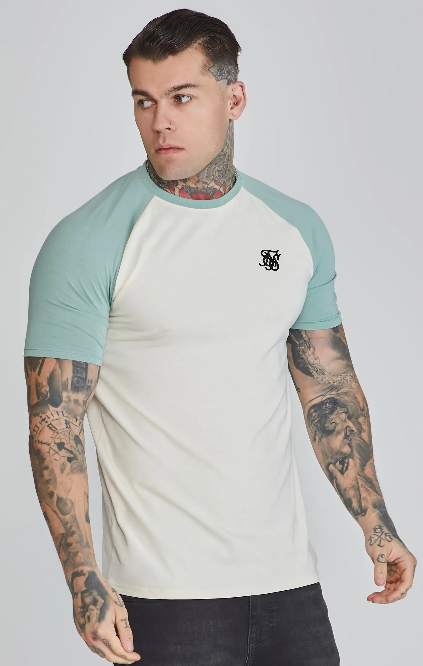 Ecru Green Raglan T-Shirt sold by Siksilk