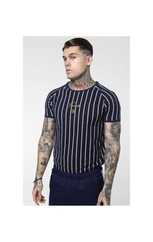 SikSilk S/S Raglan Gym Tee - Navy & White sold by Siksilk