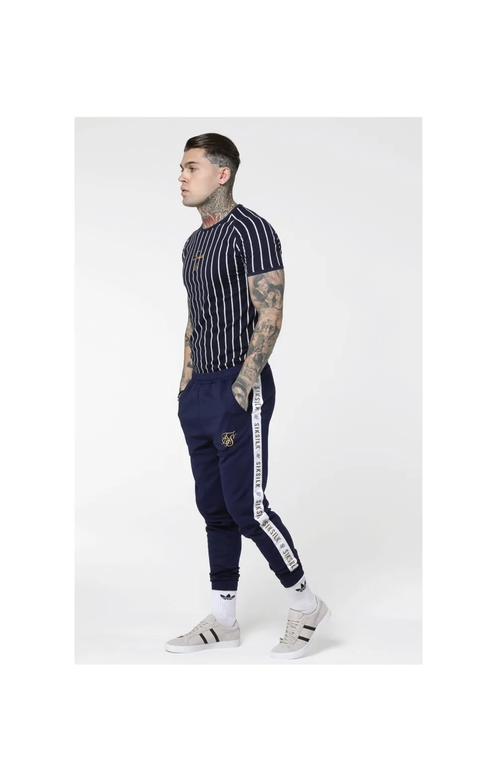 SikSilk S/S Raglan Gym Tee - Navy & White sold by Siksilk product image thumbnail 5