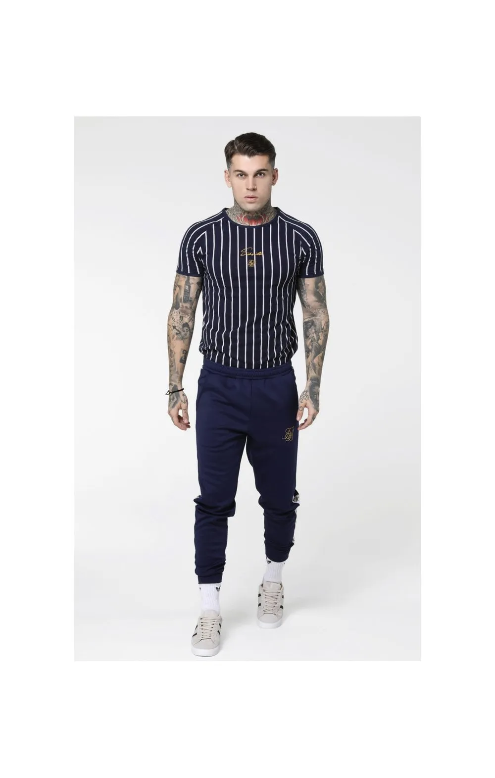 SikSilk S/S Raglan Gym Tee - Navy & White sold by Siksilk product image thumbnail 2