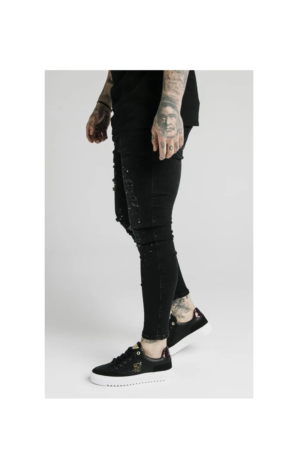 SikSilk Skinny Distressed Riot Jeans – Black sold by Siksilk product image thumbnail 2