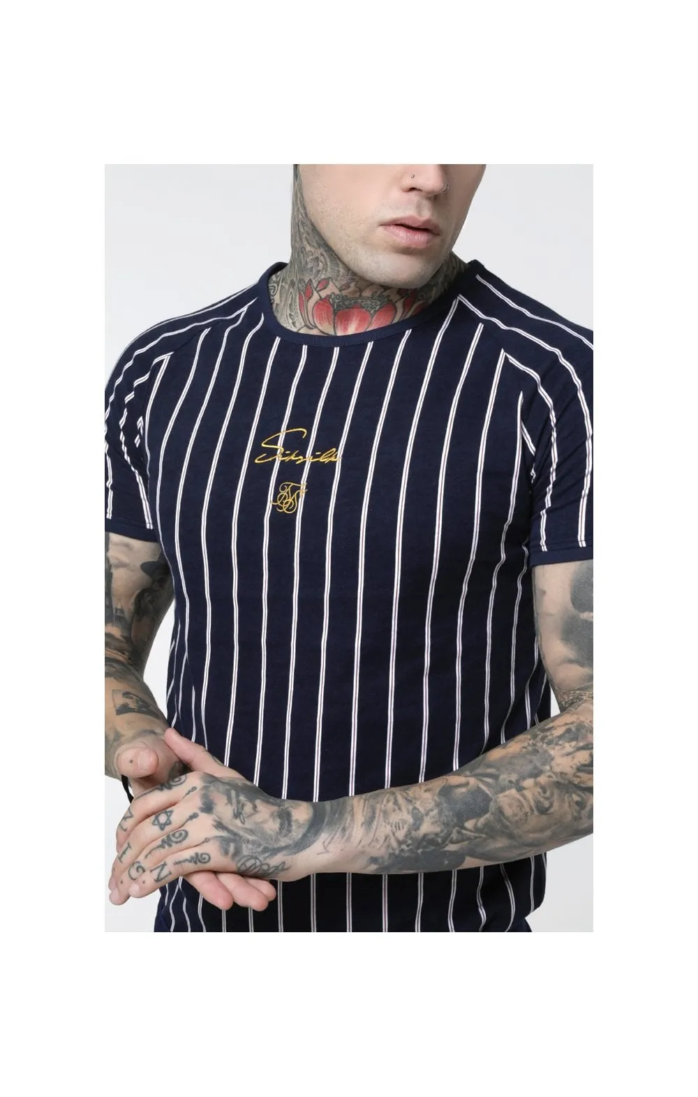 SikSilk S/S Raglan Gym Tee - Navy & White sold by Siksilk product image thumbnail 3