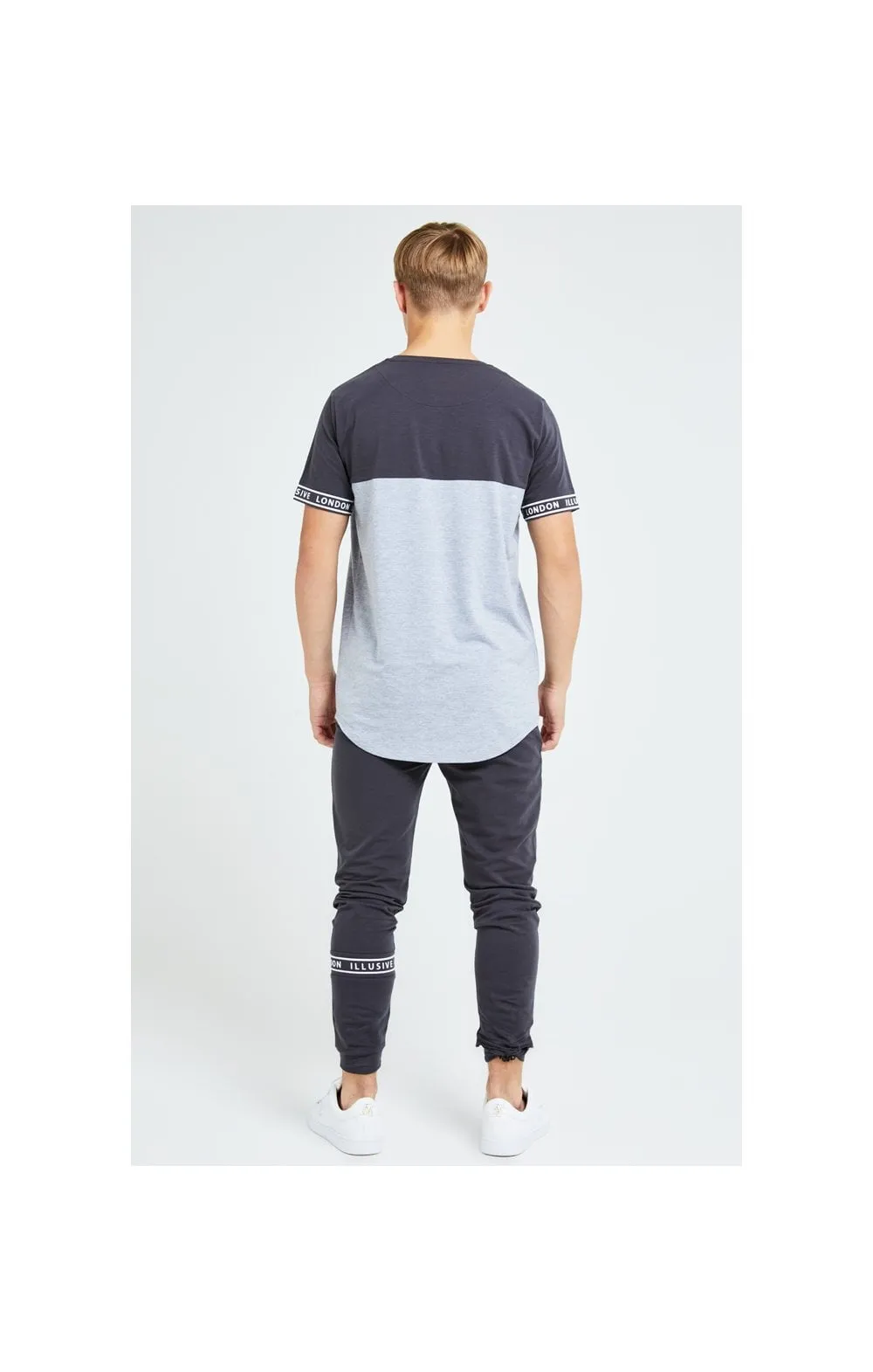 Illusive London Revere Cut And Sew Tee - Dark Grey & Light Grey Marl sold by Siksilk product image thumbnail 4