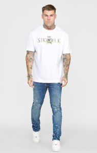 Blue Bleached Slim Fit Denim sold by Siksilk