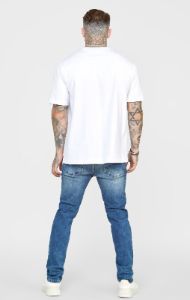 Blue Bleached Slim Fit Denim sold by Siksilk