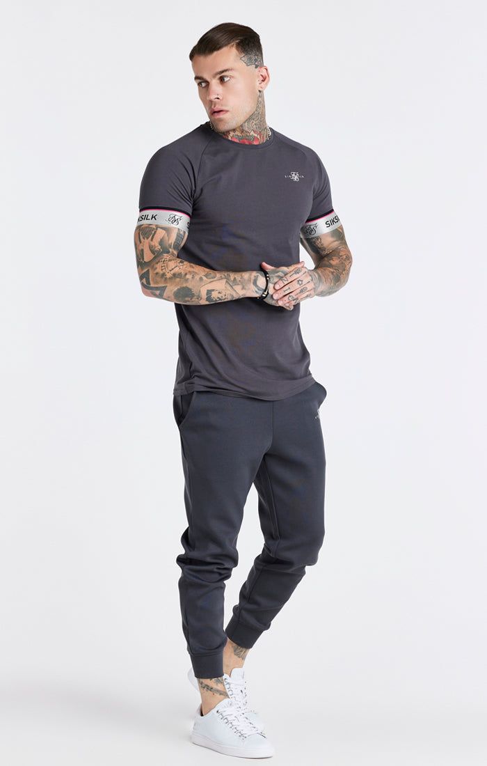 Grey Marl Tape Elastic Cuff T-Shirt sold by Siksilk product image thumbnail 7