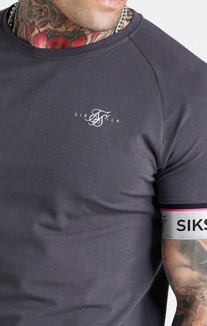 Grey Marl Tape Elastic Cuff T-Shirt sold by Siksilk product image thumbnail 4