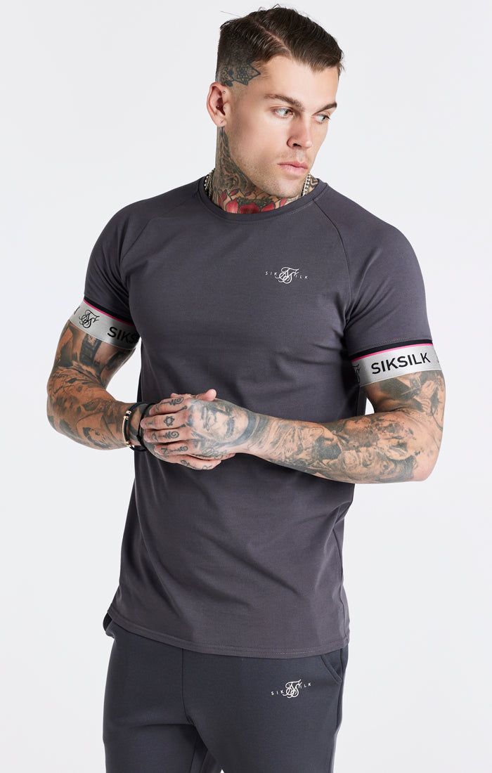 Grey Marl Tape Elastic Cuff T-Shirt sold by Siksilk product image thumbnail 2