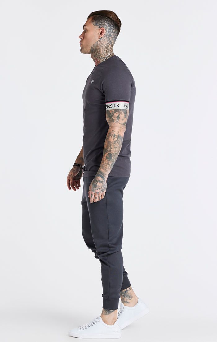 Grey Marl Tape Elastic Cuff T-Shirt sold by Siksilk product image thumbnail 8