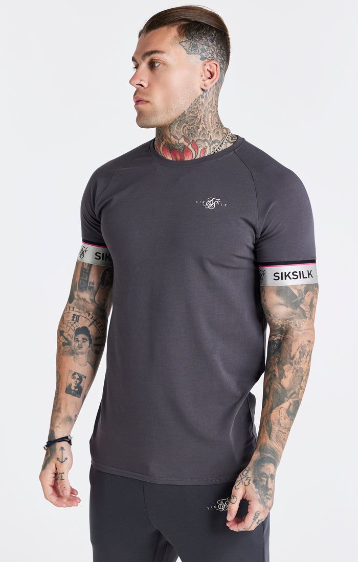 Grey Marl Tape Elastic Cuff T-Shirt sold by Siksilk product image thumbnail 3