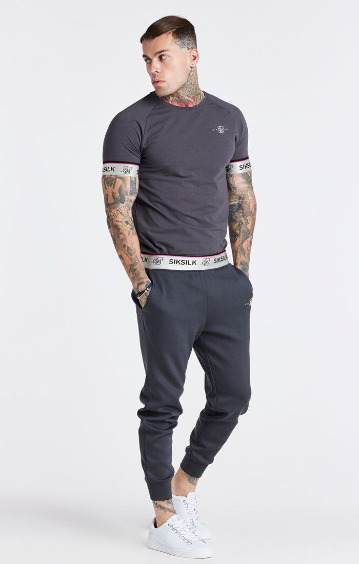 Grey Marl Tape Elastic Cuff T-Shirt sold by Siksilk product image thumbnail 6