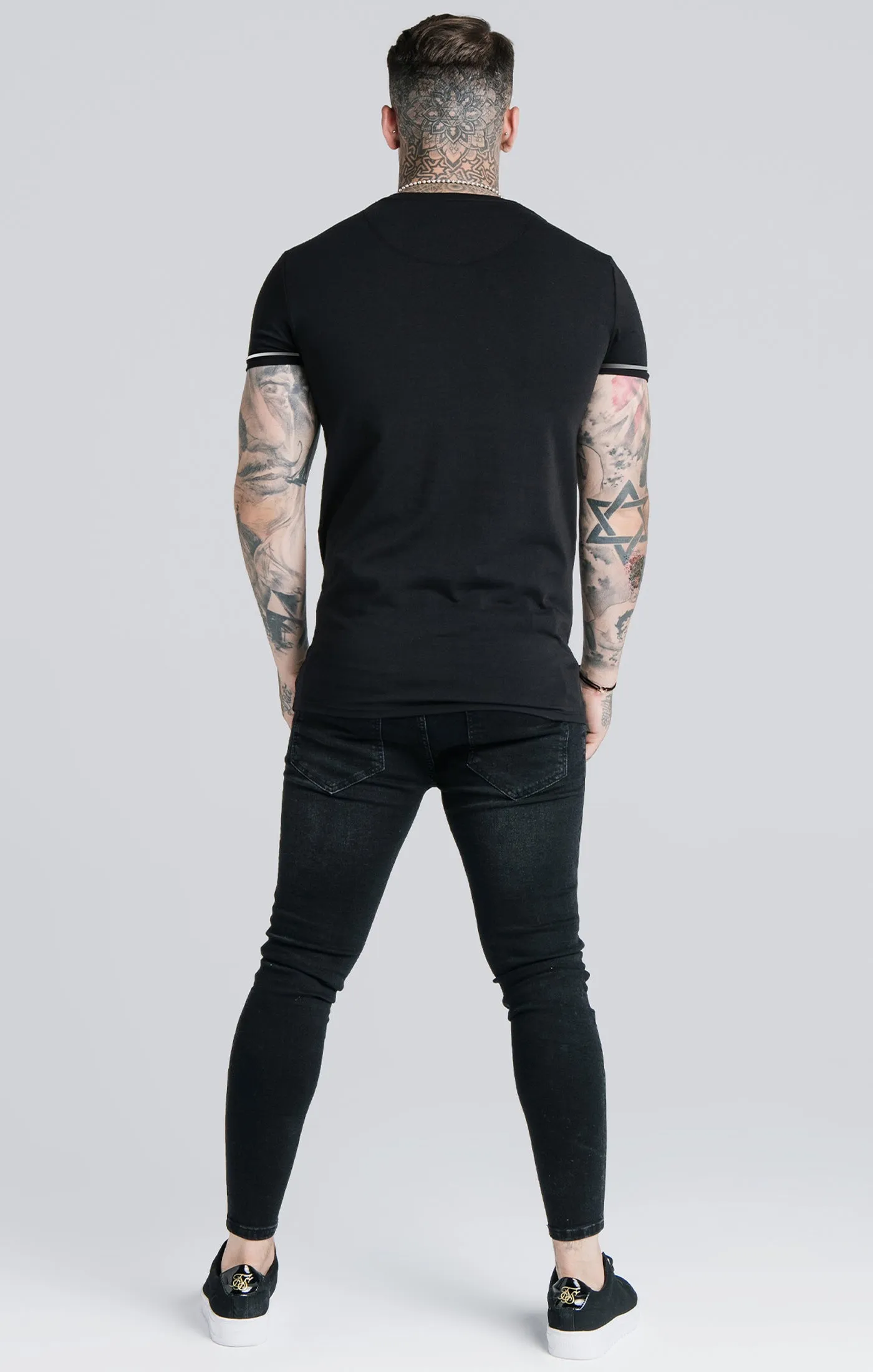 Black Cuffed T-Shirt sold by Siksilk product image thumbnail 5