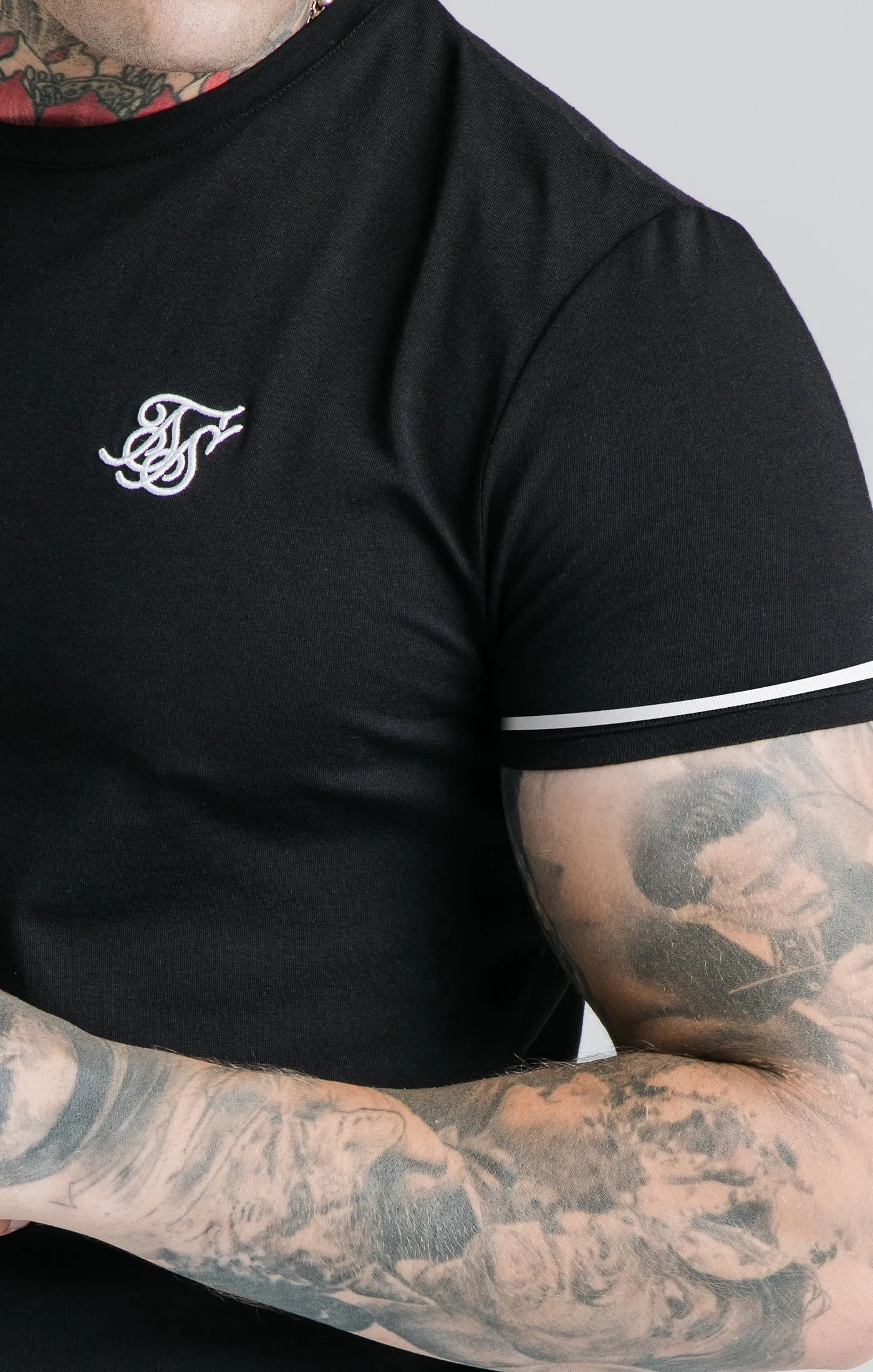 Black Cuffed T-Shirt sold by Siksilk product image thumbnail 2