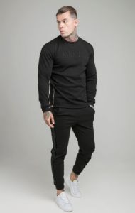 Black Opulent Crew Neck Sweatshirt sold by Siksilk