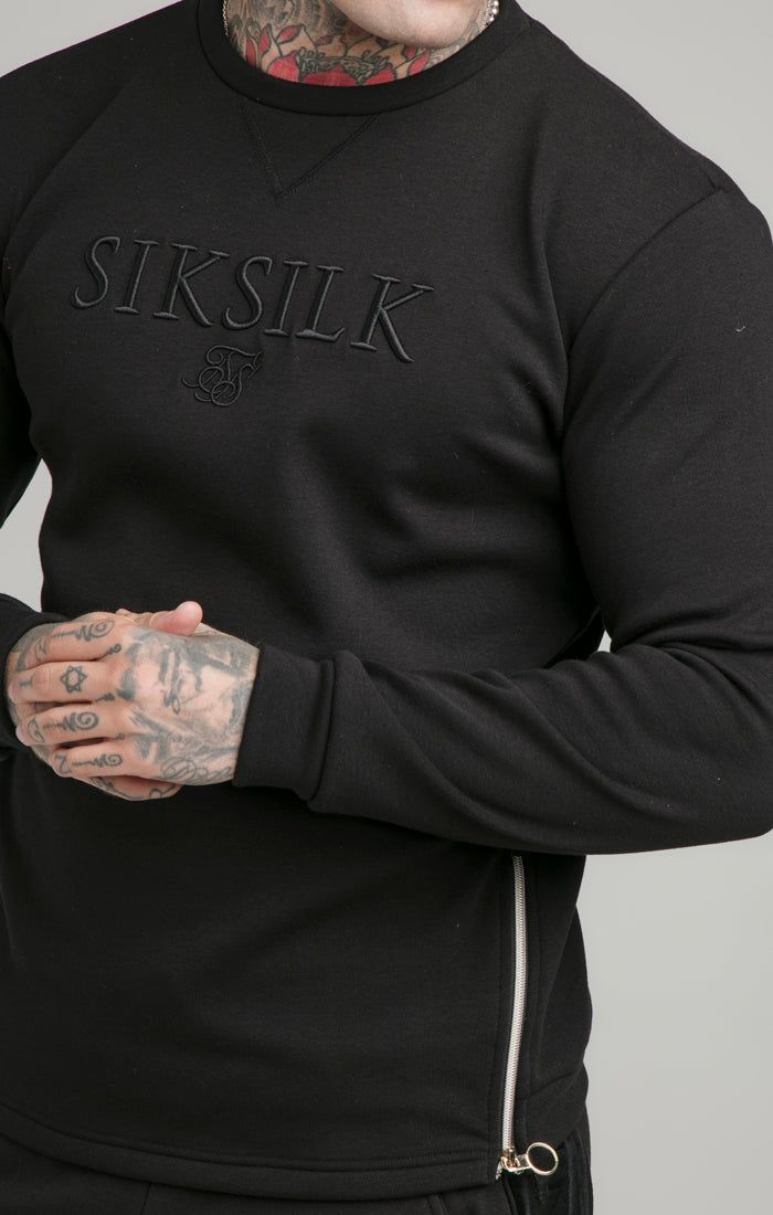 Black Opulent Crew Neck Sweatshirt sold by Siksilk product image thumbnail 3
