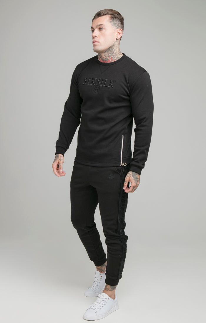 Black Opulent Crew Neck Sweatshirt sold by Siksilk product image thumbnail 8