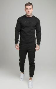Black Opulent Crew Neck Sweatshirt sold by Siksilk