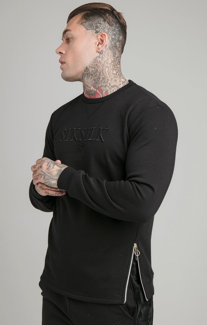 Black Opulent Crew Neck Sweatshirt sold by Siksilk product image thumbnail 2