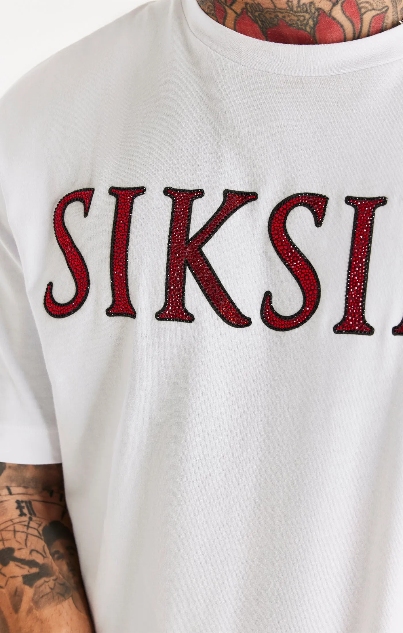 White Rhinestone Oversized T-Shirt sold by Siksilk product image thumbnail 2