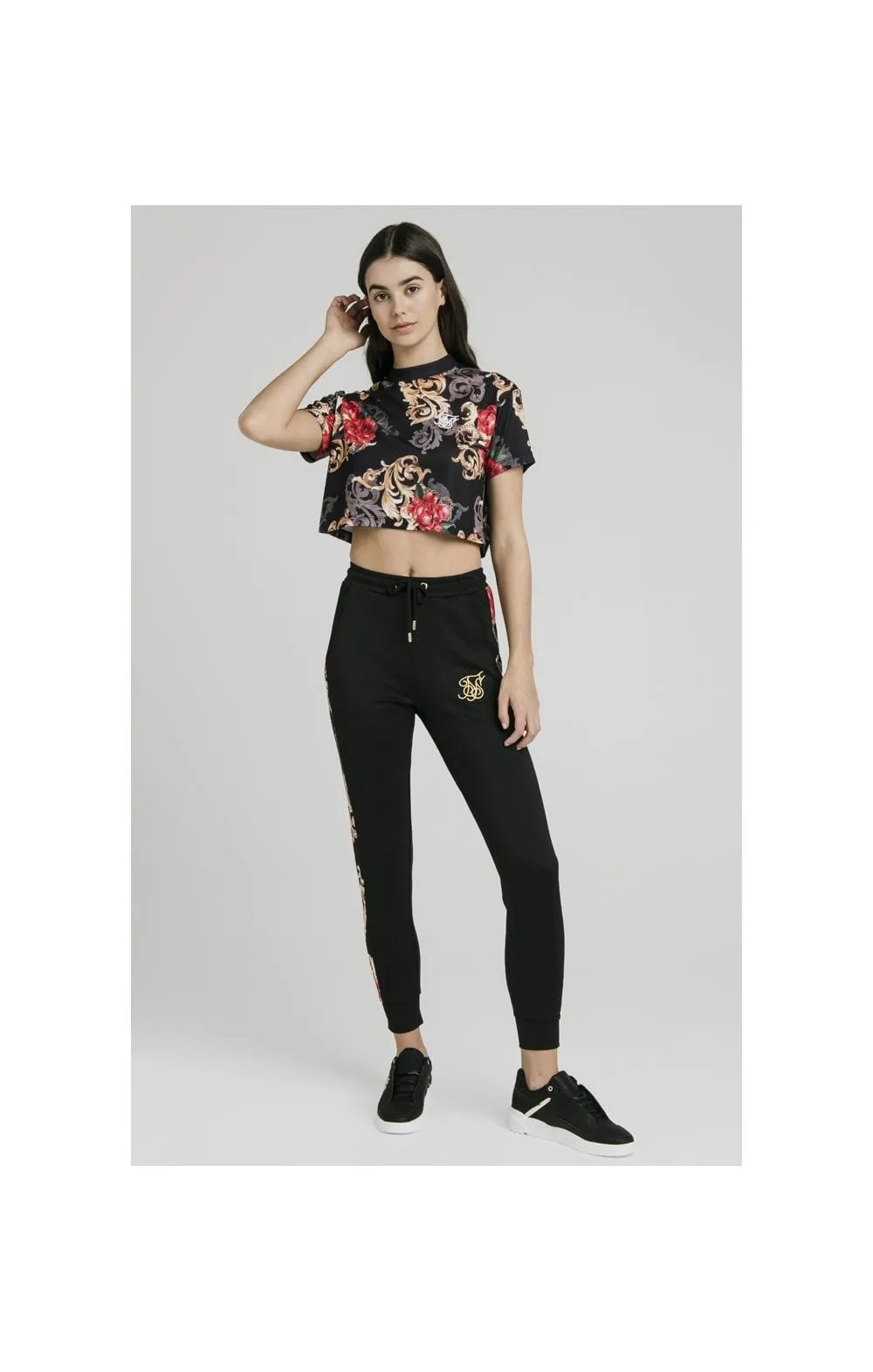SikSilk Floral Elegance Crop Tee - Black sold by Siksilk product image thumbnail 4