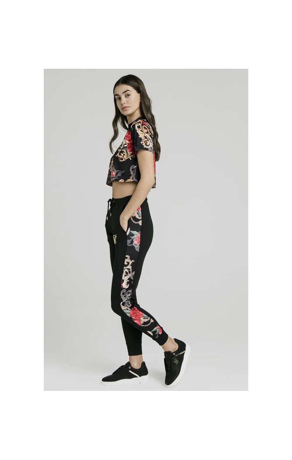 SikSilk Floral Elegance Crop Tee - Black sold by Siksilk product image thumbnail 5