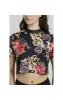 SikSilk Floral Elegance Crop Tee - Black sold by Siksilk