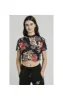 SikSilk Floral Elegance Crop Tee - Black sold by Siksilk