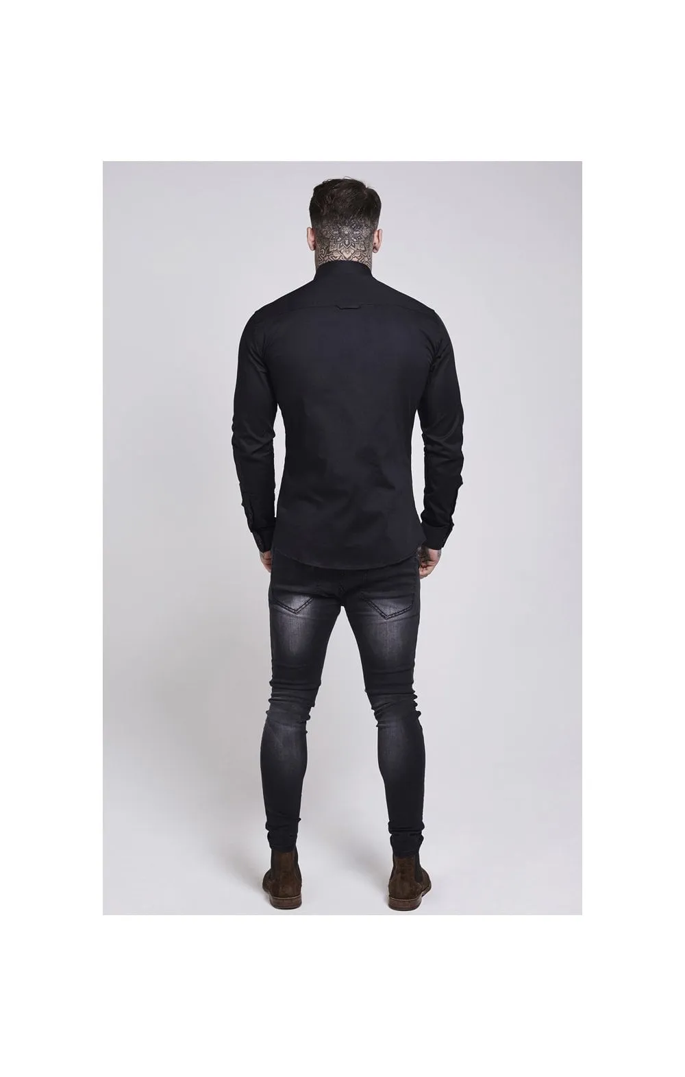 Black Cotton Stretch Shirt sold by Siksilk product image thumbnail 5